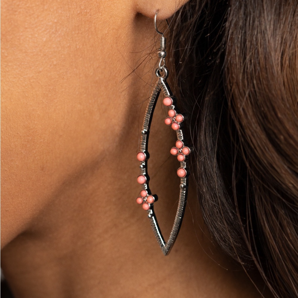 Silver and Pink Fishhook Earrings